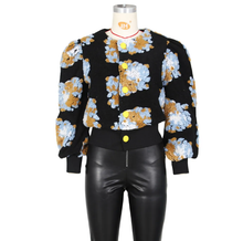 Load image into Gallery viewer, Floral Single-breasted Short Coat
