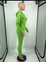 Load image into Gallery viewer, Plus Size Sports Fashion Casual Hood Coat Pants 2 Piece Set
