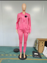 Load image into Gallery viewer, Plus Size Sports Fashion Casual Hood Coat Pants 2 Piece Set
