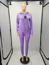 Load image into Gallery viewer, Plus Size Sports Fashion Casual Hood Coat Pants 2 Piece Set
