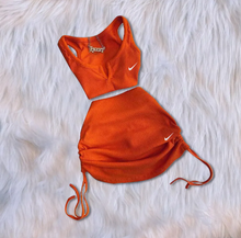 Load image into Gallery viewer, Sexy Solid Sleeveless Top Drawstring Skirt Suit
