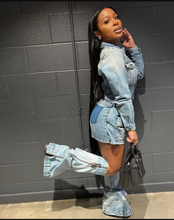 Load image into Gallery viewer, Fashion Multi-Pockets Denim MIni Dress(With Trouser Leg)
