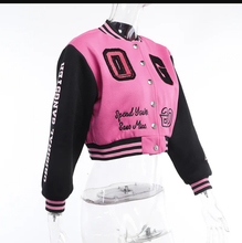 Load image into Gallery viewer, Fashion Letter Embroider Print Patchwork Baseball Jacket
