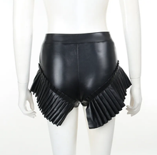 Load image into Gallery viewer, Sexy Pleated Edge Leather Shorts
