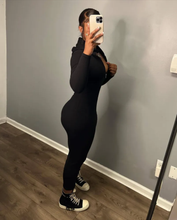 Load image into Gallery viewer, Solid Color Long Sleeve Zipper Hooded Maxi Dress

