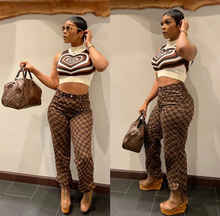Load image into Gallery viewer, Plus Size Plaid Print Casual Split Pants

