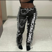 Load image into Gallery viewer, Colorful Pattern Tassel Fleece Pants
