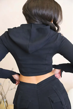 Load image into Gallery viewer, Casual Long Sleeve Hooded Tight Sport Two Piece Pants Set
