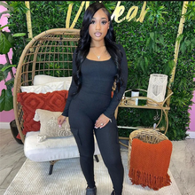 Load image into Gallery viewer, Solid Rib Knit Sport Fitness Jumpsuit
