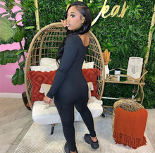 Load image into Gallery viewer, Solid Rib Knit Sport Fitness Jumpsuit
