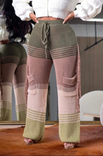 Load image into Gallery viewer, Casual Knit Color Block Tassel Loose Pants
