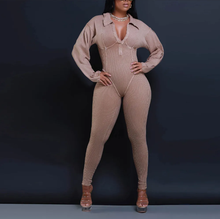 Load image into Gallery viewer, Patchwork Solid Color V Neck Jumpsuit
