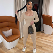 Load image into Gallery viewer, Fashion Solid U Neck Long Sleeve Pants 2 Piece Set
