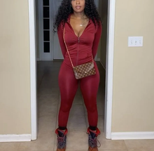 Load image into Gallery viewer, Casual Solid Long Sleeve Zipper Two Piece Pants Set
