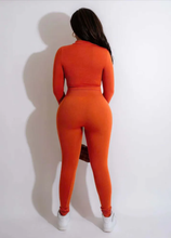 Load image into Gallery viewer, Solid Long Sleeve Zipper 2 Piece Pants Sets
