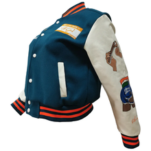 Load image into Gallery viewer, Thickened Embroidered Color Block Baseball Jacket
