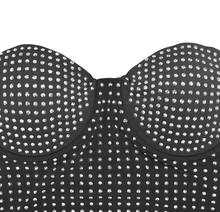 Load image into Gallery viewer, Mesh Hot Drill Sling Mini Dress
