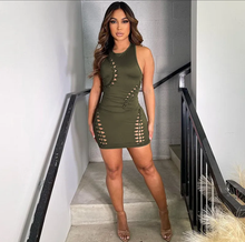 Load image into Gallery viewer, Solid Color Hollow Out Sleeveless Two Piece Skirt Set
