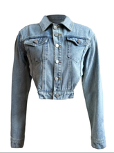 Load image into Gallery viewer, Irregular Side Cutout Short Denim Top
