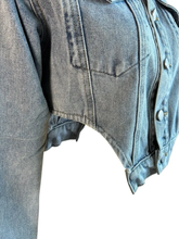 Load image into Gallery viewer, Irregular Side Cutout Short Denim Top
