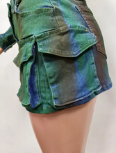 Load image into Gallery viewer, Fashion Denim Spray Paint Two Piece Pants Set
