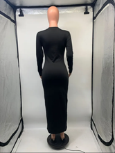 Load image into Gallery viewer, Letter Print Long Sleeve Slim Long Dress
