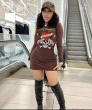 Load image into Gallery viewer, Casual Print Long Sleeve Mini Dress
