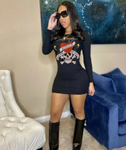 Load image into Gallery viewer, Casual Print Long Sleeve Mini Dress
