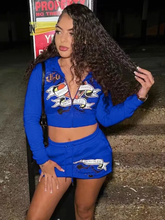 Load image into Gallery viewer, Print Long Sleeve Hooded And Skirts 2 Piece Set
