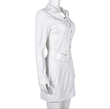 Load image into Gallery viewer, Long Sleeve Lapel Shirt And Skirt Two Piece Set
