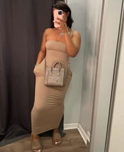 Load image into Gallery viewer, Fashion Solid Color Tube Top Long Dress
