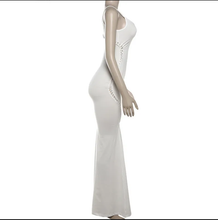 Load image into Gallery viewer, Sexy Sling Hollow Out Solid Maxi Dress
