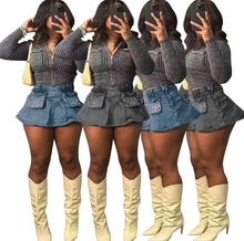 Load image into Gallery viewer, Fashion Denim Pocket Skirts
