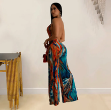 Load image into Gallery viewer, Sexy Print Backless V Neck Jumpsuit
