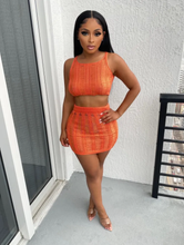 Load image into Gallery viewer, Sexy Knit Hollow Out Vest Skirt Two Piece Set
