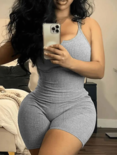 Load image into Gallery viewer, Solid Color Skinny Sport Yoga Romper
