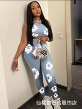 Load image into Gallery viewer, Floral Print Fashion Tank Top Pants Set
