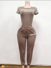 Load image into Gallery viewer, Letter Print Short Sleeve Two Piece Pants Set
