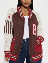 Load image into Gallery viewer, Fashion Letter Zipper Casual Sweater Coat

