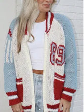 Load image into Gallery viewer, Fashion Letter Zipper Casual Sweater Coat

