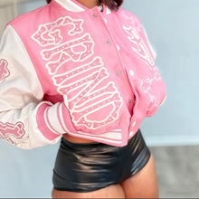 Load image into Gallery viewer, Letter Print Long Sleeve Contrast Color Coat

