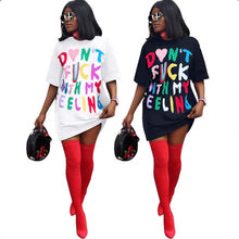 Load image into Gallery viewer, Letter Print O Neck Casual T-Shirt Dress
