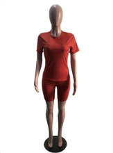 Load image into Gallery viewer, Solid Color Loose Short Sleeve Two Piece Set
