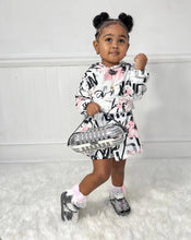 Load image into Gallery viewer, Kids Girls Printed Long Sleeve Hooded And Skirt Two Piece Set
