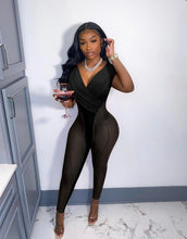 Load image into Gallery viewer, Sexy Mesh Velvet Patchwork Sleeveless Jumpsuit
