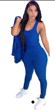 Load image into Gallery viewer, Solid Tanks + Zipper Coat + Pant 3 Piece Set
