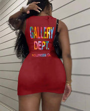 Load image into Gallery viewer, Letter Print Sleeveless Mini Dress
