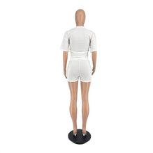Load image into Gallery viewer, Smiley Print Short Sleeve Two Piece Shorts Set

