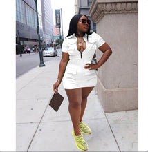 Load image into Gallery viewer, Fashion Zip Pocket Solid Color Mini Dress
