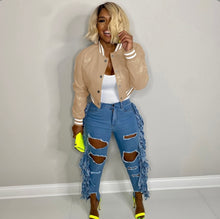 Load image into Gallery viewer, PU Leather Casual Baseball Jacket
